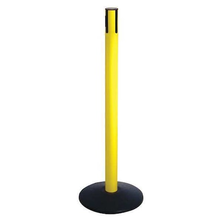 Retracta-Belt Belt Barrier Rcvr. Post, Yellow, Cast Iron 331YA-RCV