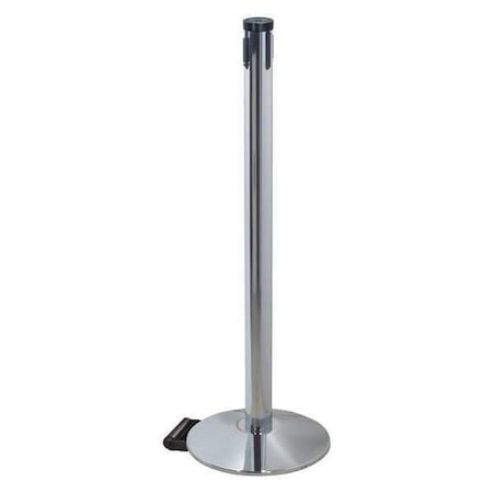 Retracta-Belt Belt Barrier Receiver Post, Gray, Sloped 304PAPC-RCV