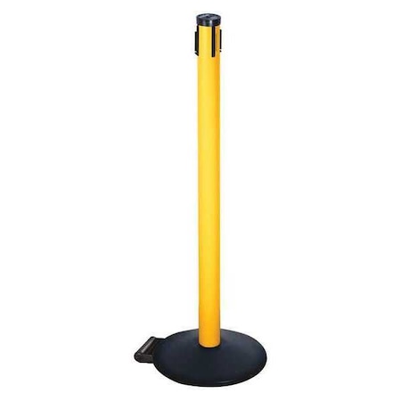 Retracta-Belt Belt Barrier Rcvr. Post, Yellow, Cast Iron 305PYW-RCV