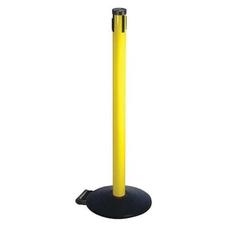 Retracta-Belt Belt Barrier Rcvr. Post, Yellow, Cast Iron 305YA-RCV