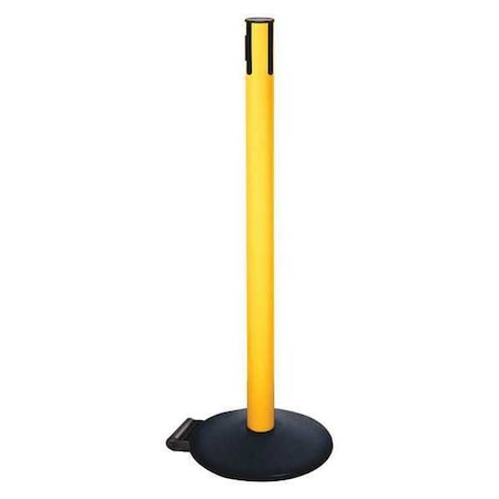 Retracta-Belt Belt Barrier Rcvr. Post, Yellow, Cast Iron 335PYW-RCV
