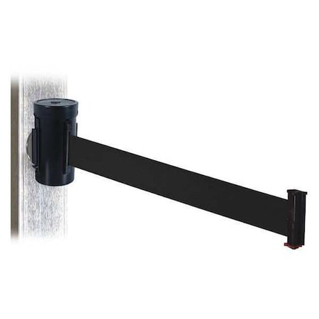 Retracta-Belt Belt Barrier, Blk, Magnet, Blk Belt, 10ft. L WH700SB-BK-MM