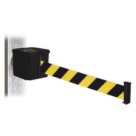 Retracta-Belt Belt Barrier, Magnet, Blk/Ylw Belt, 20ft. L WH412SB20-BYD-MM