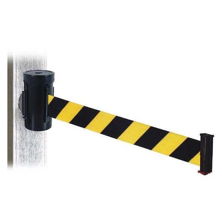 Retracta-Belt Belt Barrier, Black, Magnet, Black/Ylw Belt WH700SB-BYD-MM