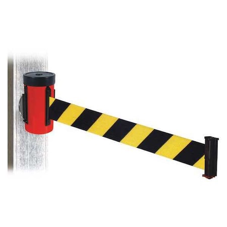 Retracta-Belt Belt Barrier, Red, Magnet, Black/Ylw Belt WH700RD-BYD-MM