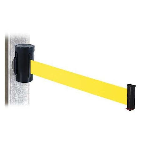 Retracta-Belt Belt Barrier, Blk, Magnet, Ylw Belt, 10ft. L WH700SB-YW-MM