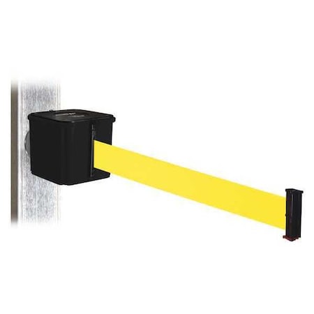 Retracta-Belt Belt Barrier, Blk, Magnet, Ylw Belt, 30ft. L WH412SB30-YW-MM