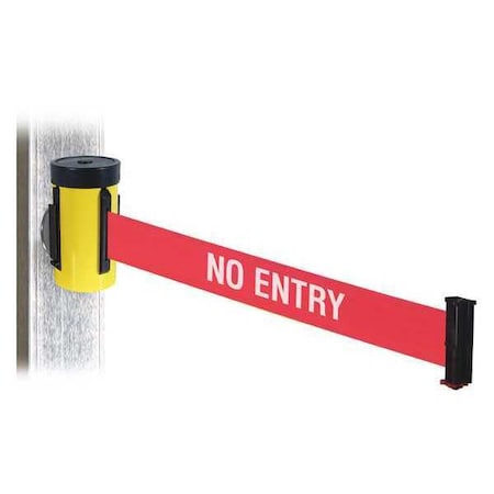 Retracta-Belt Belt Barrier, Ylw, No Entry, Rd/Wt Txt Belt WH700YW-NE-MM