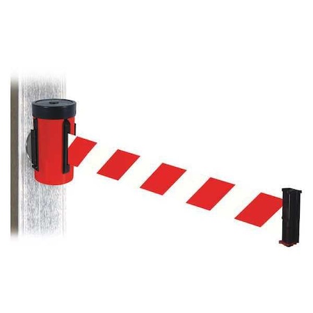 Retracta-Belt Belt Barrier, Red, Red/White Belt, 10 ft. L WH700RD-RWD-MM