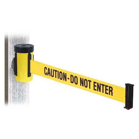 Retracta-Belt Belt Barrier, Yellow, Magnet, 10ft.L WH700YW-CAU-MM
