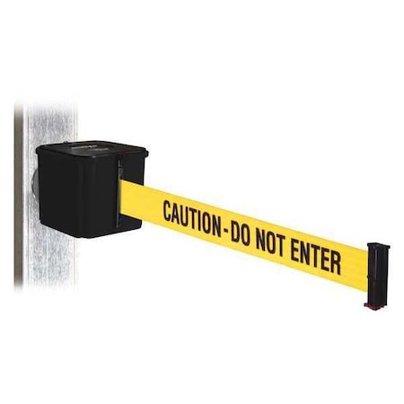 Retracta-Belt Belt Barrier, Black, Magnet, 25ft.L WH412SB25-CAU-MM