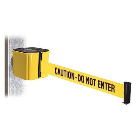 Retracta-Belt Belt Barrier, Yellow, Magnet, 25ft.L WH412YW25-CAU-MM