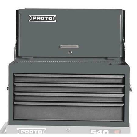 Proto 35CT Top chest, 4 Drawer, Gray, Steel, 27" W x 12" D x 15" H J542715-4DG-D