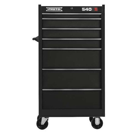 Proto 540S Tool Tower, 7 Drawer, Gloss Black, Steel, 27 in W x 18 in D x 52 in H J542752-7BK