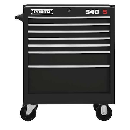 Proto 540S Rolling Tool Cabinet, 7 Drawer, Gloss Black, Steel, 27 in W ...