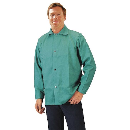 Tillman Jacket, Indura, 12 oz, 30 in Length, snaps Closure, Green, 2XL 6230WC2X