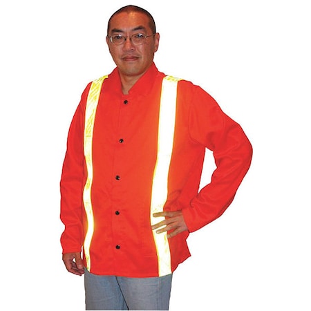 Tillman Jacket, Cotton, snaps Closure, Hi-Viz Orange, L 6230DRTL