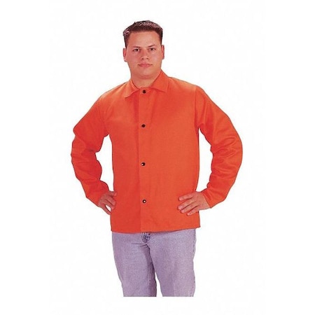 Tillman Jacket, Cotton, 9 oz, 30 in Length, snaps Closure, Orange, L 6230DL