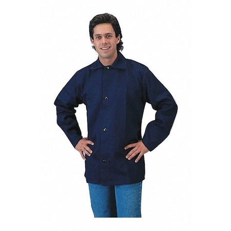 Tillman Jacket, Cotton, 9 oz, 30 in Length, snaps Closure, Navy, 2XL 6230B2X