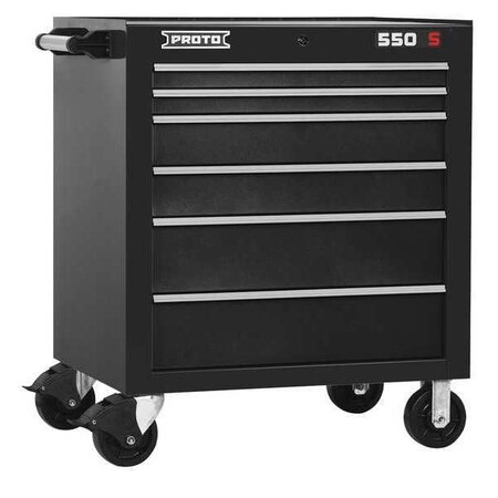 Proto 550S Series Rolling Tool Cabinet, 6 Drawer, Dual Black, Steel, 34 ...