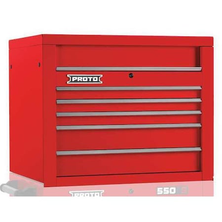 Proto 550S Series Top Chest, 5 Drawer, Red, Steel, 34 in W x 25-1/4 in D x 27 in H J553427-5RD