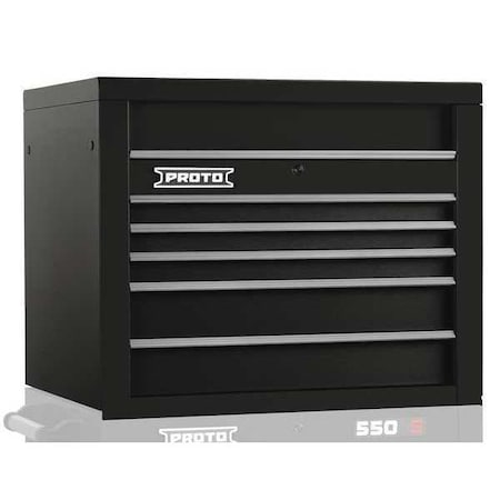 Proto 550S Series Top Chest, 5 Drawer, Black, Steel, 34 in W x 25-1/4 in D x 27 in H J553427-5BK