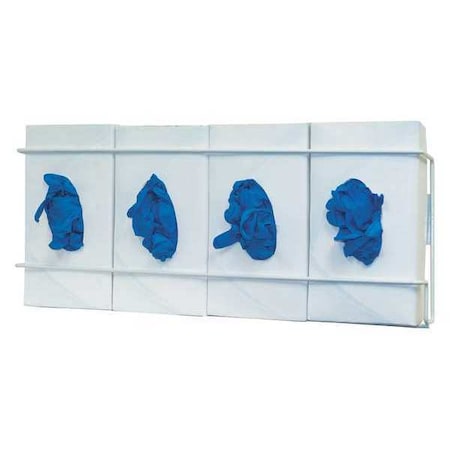 Bowman Dispensers Glove Dispenser, Steel Wire, Holds (4) Boxes , White , 8-1/8 in H x 21-5/8 in W x 3-3/4 in D GL044-0613