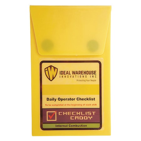 Ideal Warehouse Innovations Daily Operator Checklist, Yellow, 4 1/2" W 70-1070