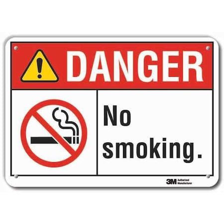 Lyle No Smoking Sign, 7" H, 10" W, Vertical Rectangle, English, LCU4-0170-RA_10x7 LCU4-0170-RA_10x7