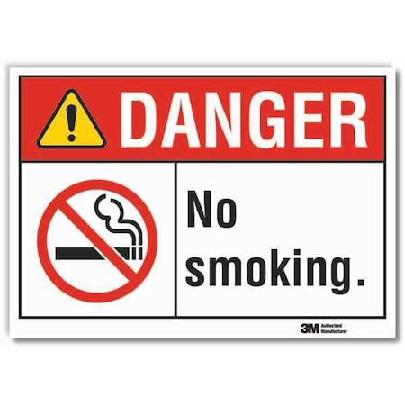 Lyle No Smoking Sign, 7" H, 10" W, Reflective Sheeting, Vertical Rectangle, English, LCU4-0170-RD_10x7 LCU4-0170-RD_10x7