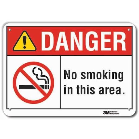 Lyle No Smoking Sign, 7" H, 10" W, Vertical Rectangle, English, LCU4-0171-RA_10x7 LCU4-0171-RA_10x7