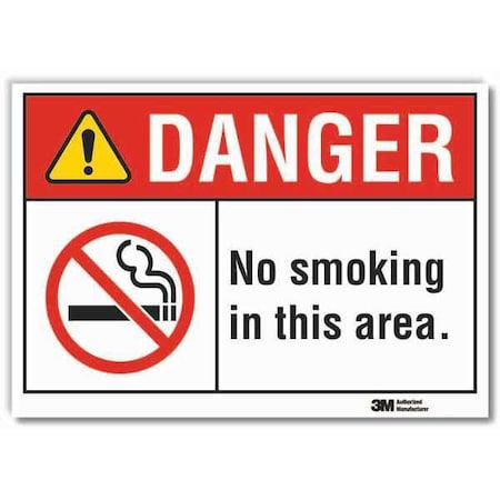 Lyle No Smoking Danger Reflective Label, 10" H, 14 in W, Reflective Sheeting, English, LCU4-0171-RD_14x10 LCU4-0171-RD_14x10