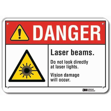 Lyle Laser Sign, 10 in H, 14 in W, Aluminum, Horizontal Rectangle, LCU4-0054-RA_14x10 LCU4-0054-RA_14x10