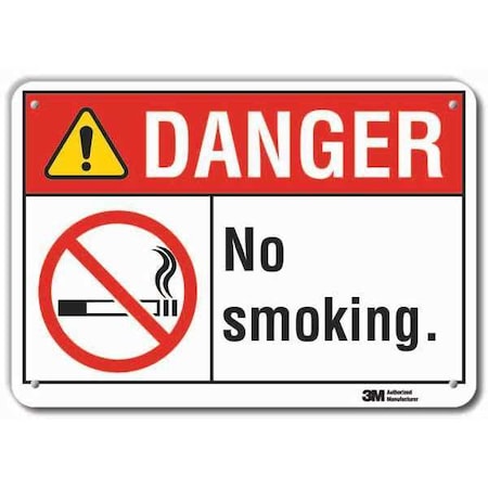 Lyle No Smoking Sign, 10" H, 14 in W, Horizontal Rectangle, English, LCU4-0130-RA_14x10 LCU4-0130-RA_14x10