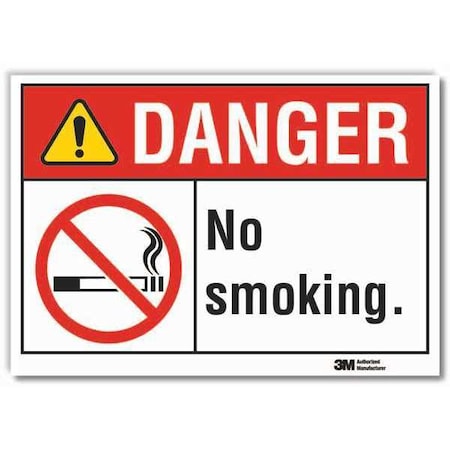 Lyle Danger, No Smoking, 7 in W x 5 in H, Horizontal Rectangle, Reflective Sheeting LCU4-0130-RD_7x5