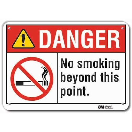 Lyle No Smoking Sign, 7" H, 10" W, Vertical Rectangle, English, LCU4-0131-RA_10x7 LCU4-0131-RA_10x7