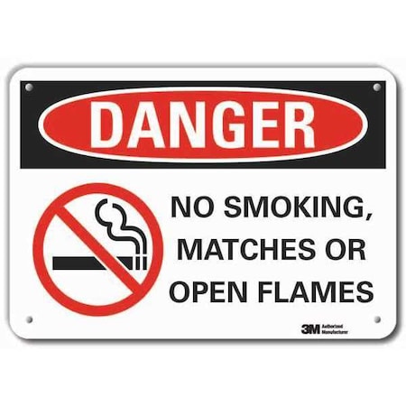 Lyle Reflective No Smoking Danger Sign, 7" H, 10" W, Vertical Rectangle, English, LCU4-0275-RA_10x7 LCU4-0275-RA_10x7