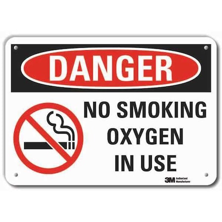 Lyle Reflective No Smoking Danger Sign, 7" H, 10" W, Vertical Rectangle, English, LCU4-0482-RA_10x7 LCU4-0482-RA_10x7
