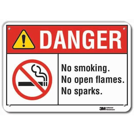 Lyle No Smoking Sign, 10" H, 14 in W, Horizontal Rectangle, English, LCU4-0172-RA_14x10 LCU4-0172-RA_14x10