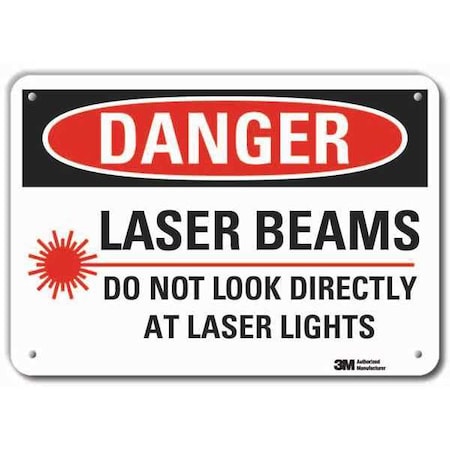 Lyle Radiation & Laser Sign, 10 in H x 14 in W, Aluminum, Horizontal Rectangle LCU4-0250-RA_14x10