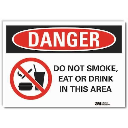 Lyle Danger Sign, 10" H, 14 in W, Non-PVC Polymer, Horizontal Rectangle, English, LCU4-0270-ED_14x10 LCU4-0270-ED_14x10