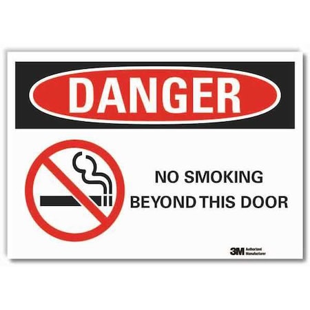 Lyle No Smoking Danger Reflective Label, 10" H, 14 in W, Reflective Sheeting, English, LCU4-0273-RD_14x10 LCU4-0273-RD_14x10