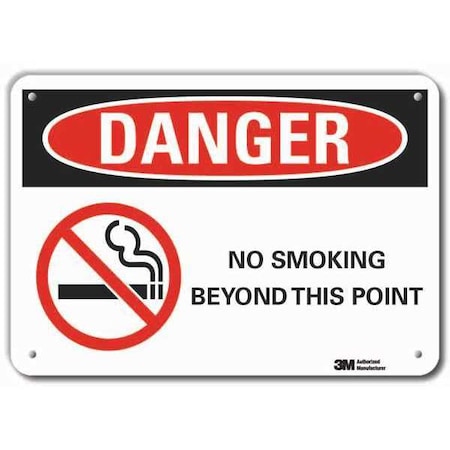 Lyle Reflective No Smoking Danger Sign, 10" H, 14 in W, Horizontal Rectangle, LCU4-0274-RA_14x10 LCU4-0274-RA_14x10