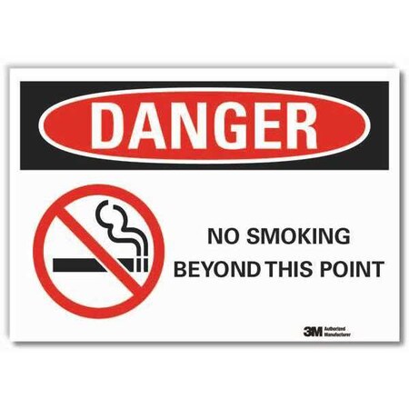 Lyle No Smoking Danger Reflective Label, 7" H, 10" W, Reflective Sheeting, English, LCU4-0274-RD_10x7 LCU4-0274-RD_10x7