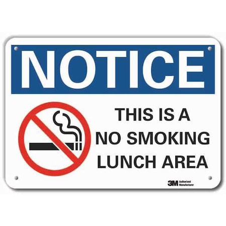 Lyle No Smoking Sign, 10" H, 14 in W, Horizontal Rectangle, English, LCU5-0067-RA_14x10 LCU5-0067-RA_14x10