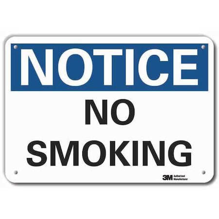 Lyle No Smoking Sign, 10" H, 14 in W, Horizontal Rectangle, English, LCU5-0079-RA_14x10 LCU5-0079-RA_14x10