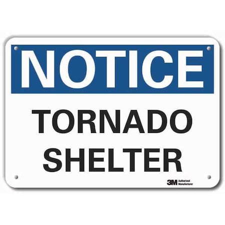 Lyle Notice, Tornado Shelter, 10 in W x 7 in H, Vertical Rectangle, Aluminum, LCU5-0094-RA_10x7 LCU5-0094-RA_10x7