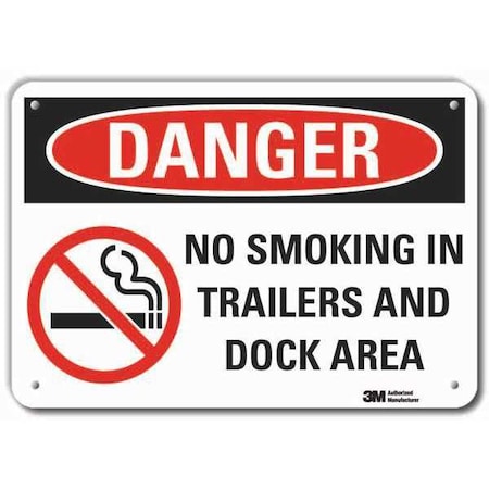 Lyle No Smoking Sign, 10" H, 14 in W, Horizontal Rectangle, English, LCU4-0551-RA_14x10 LCU4-0551-RA_14x10