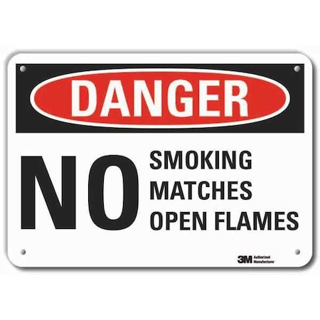 Lyle Reflective No Smoking Danger Sign, 7" H, 10" W, Vertical Rectangle, English, LCU4-0552-RA_10x7 LCU4-0552-RA_10x7
