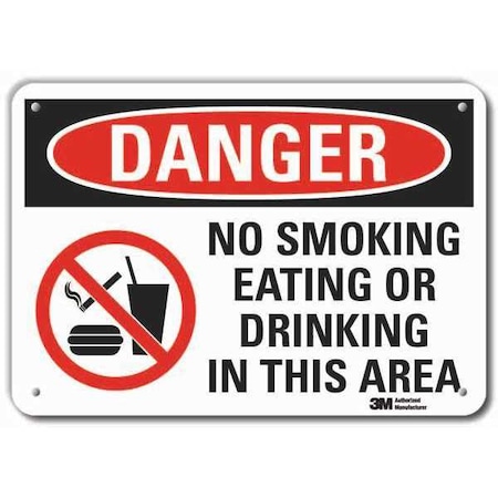 Lyle No Smoking Sign, 10" H, 14 in W, Horizontal Rectangle, English, LCU4-0578-RA_14x10 LCU4-0578-RA_14x10